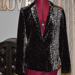 EUC! Elevenses Anthropologie 6 Black Velvet Blazer Lumi